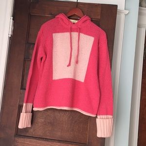 Hand knit pink Irish sweater sz L